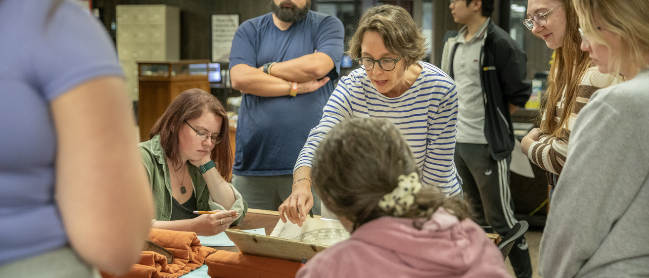Professor Beth Yale working with history students