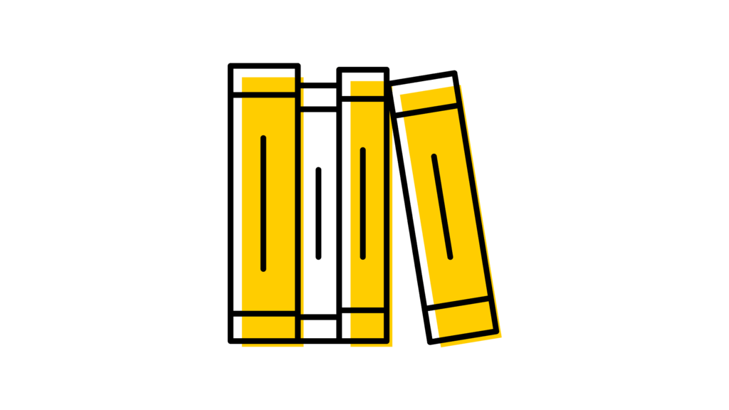 Icon representing books stacked together